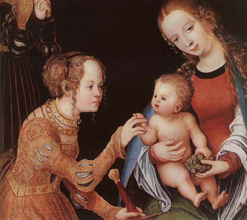 CRANACH, Lucas the Elder The Mystic Marriage of St Catherine (detail) fhg Spain oil painting art